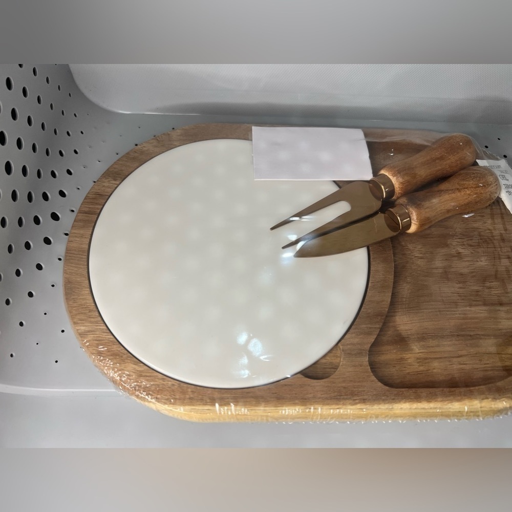 Twine Living Co Gourmet Wood & Ceramic Cheese Board Gift Set - Picture 12 of 12